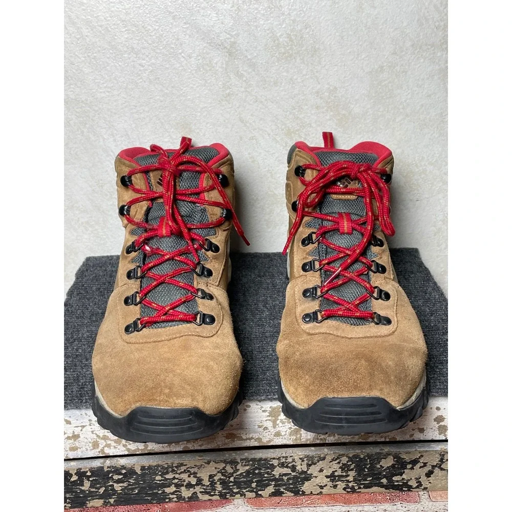 Columbia Mens Newton Ridge Plus II Waterproof Hiking Boots Brown Red BM2812 14W
